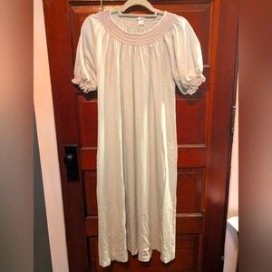 LAKE Pima Cotton Smocked Nightgown